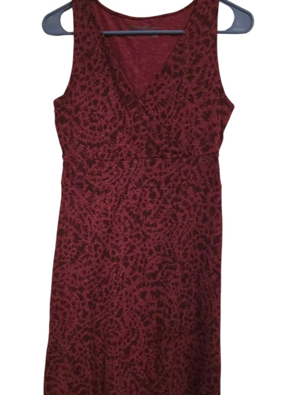Eddie Bauer Red Cotton Rayon Blend Surplice Dress